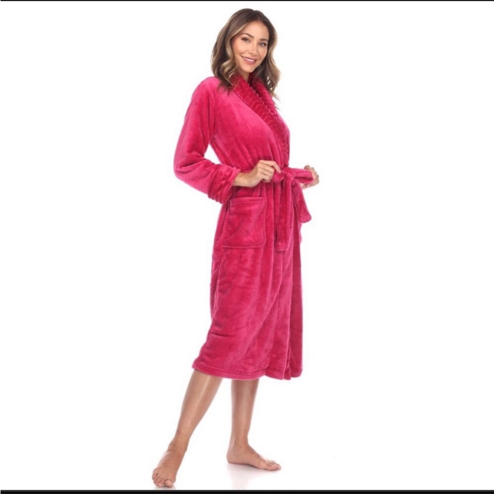 WHITE MARK Super Soft Plush Lounge Robe - Picture 3 of 6